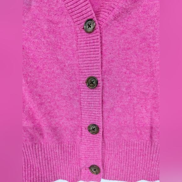 New nwt JCrew cashmere pink cashmere cropped v-neck sweater cardigan szSmall S - Picture 3 of 6